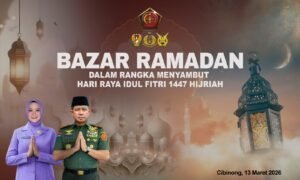 BOGOR, Matanews  – Komando Distrik Militer (Kodim) 0621/Kabupaten Bogor menyelenggarakan Bazar Ramadhan di area Makodim