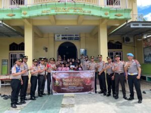 Wujud Polri Humanis, Siswa SIP Angkatan 55 Gorontalo Gelar Bakti Sosial